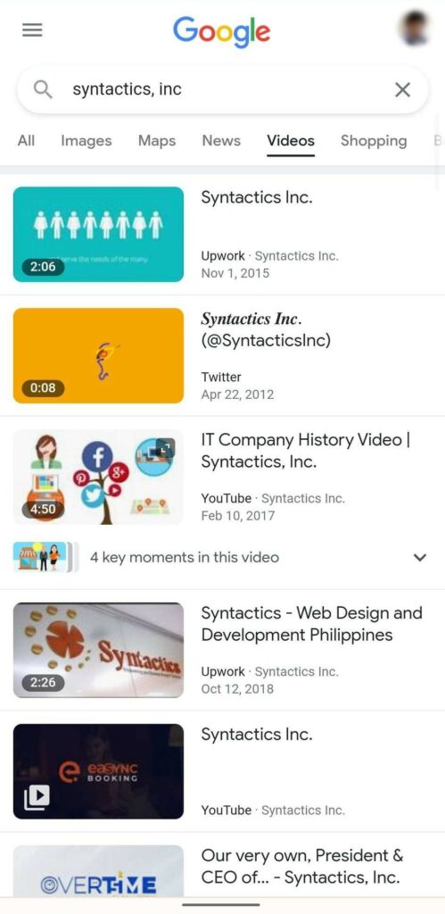 syntactics, inc, video schema