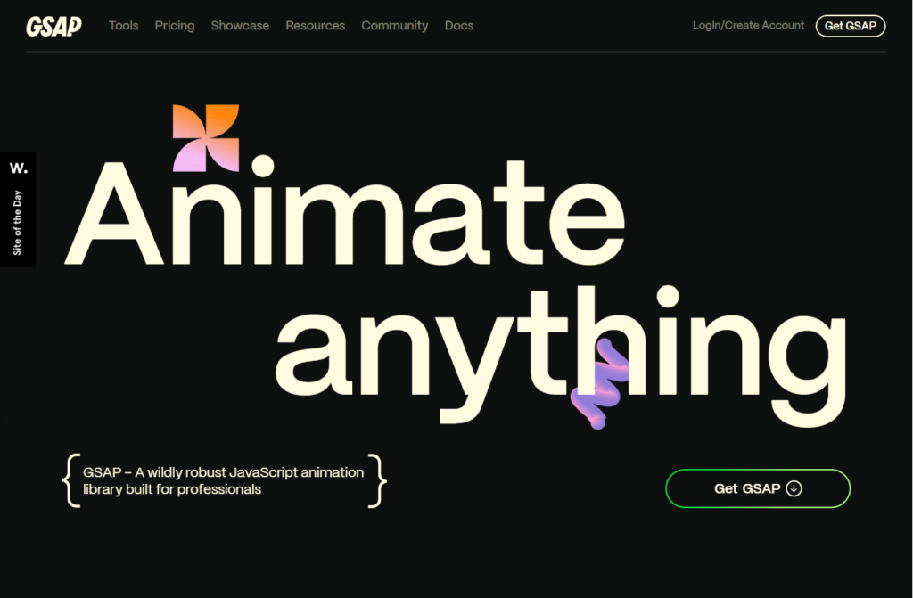 GSAP design website tool, tool for website design