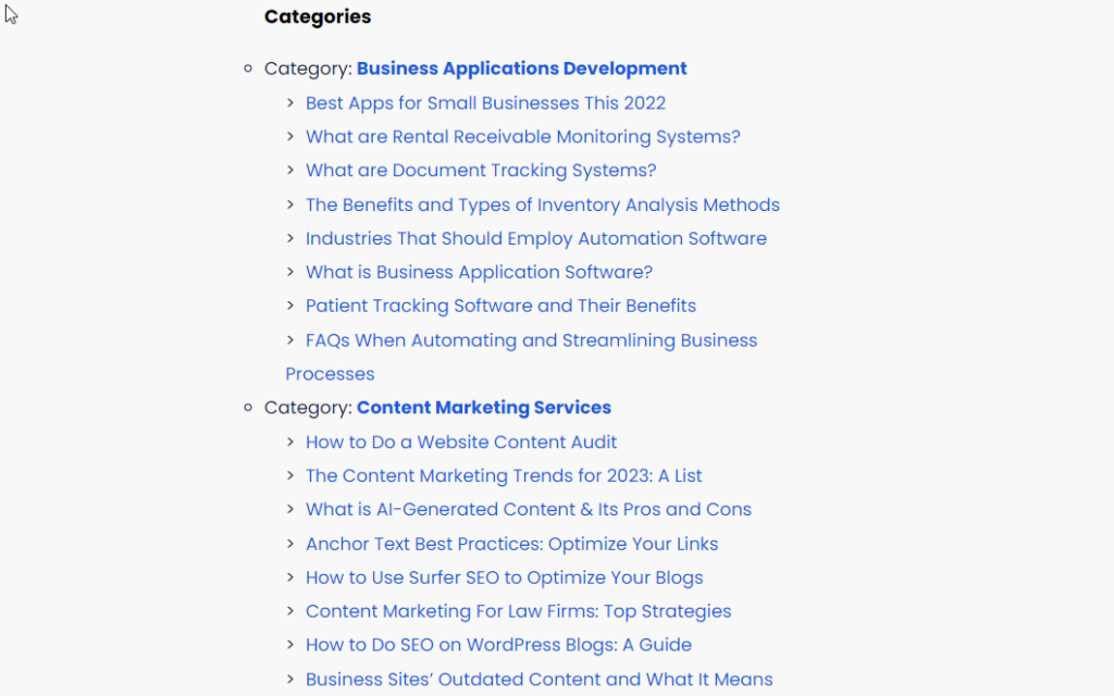 Hierarchical organization in the file example