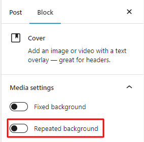 Repeated Background for the wordpress hero banner and cover block