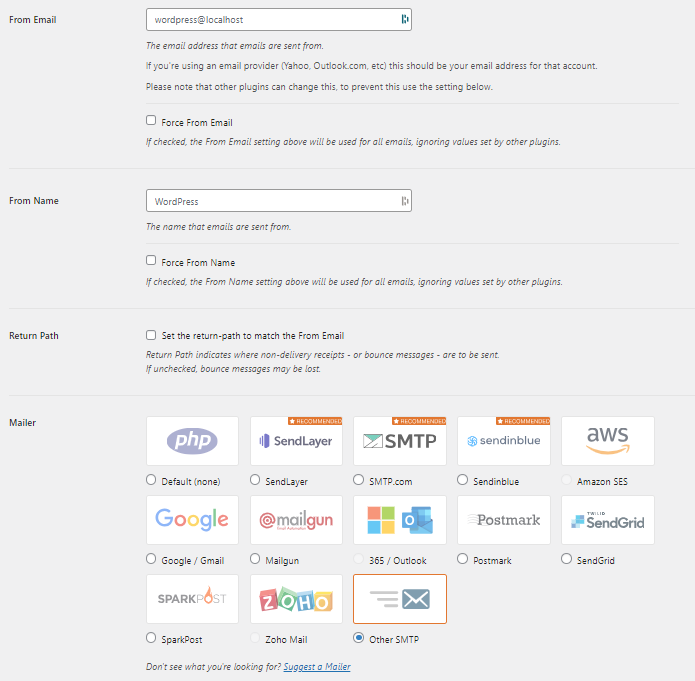 Step 2 Configure The WordPress SMTP Settings During The Setup Process