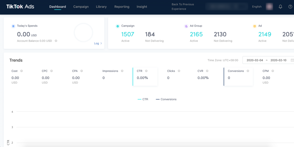 Tiktok ads dashboard